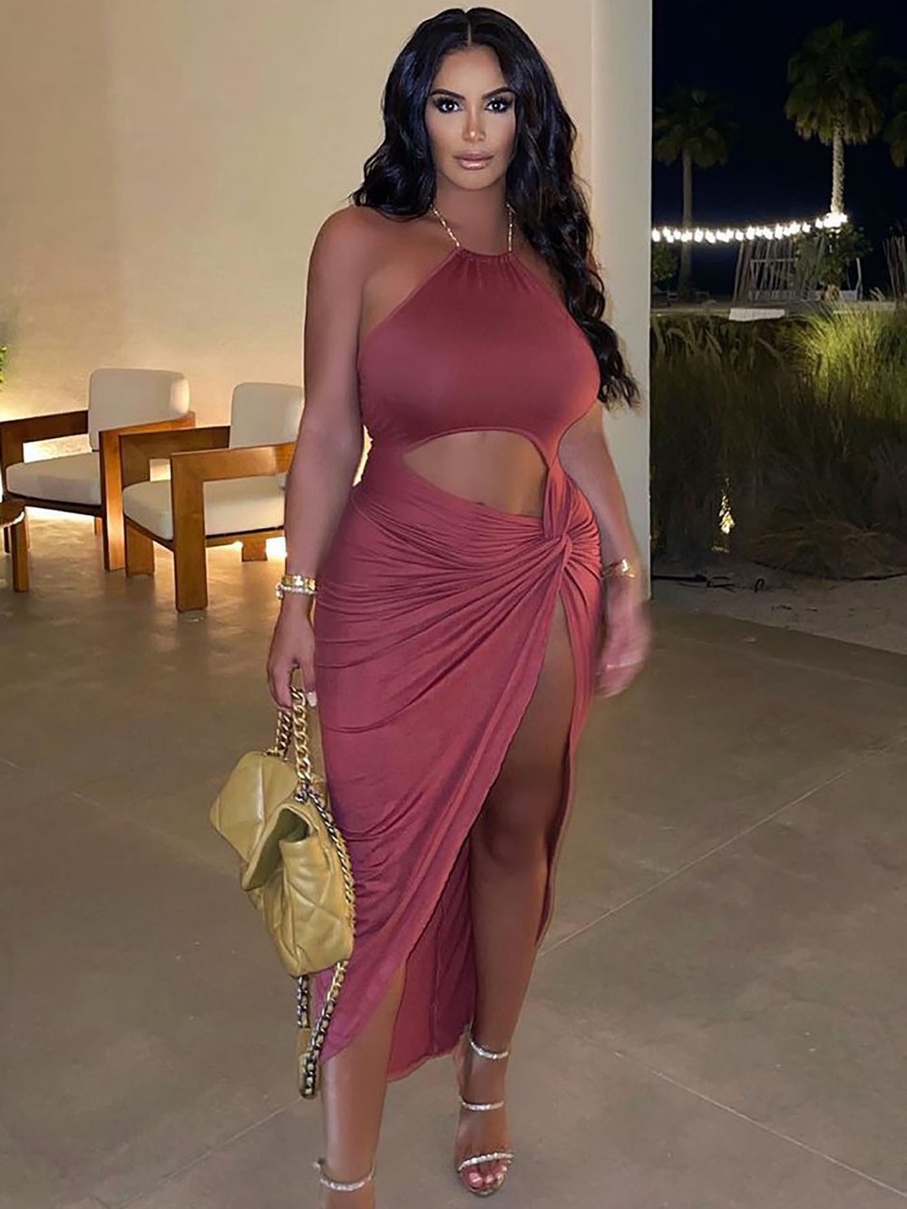 Fashion Nova | Laguna Beach Halter Maxi Dress - Marsala